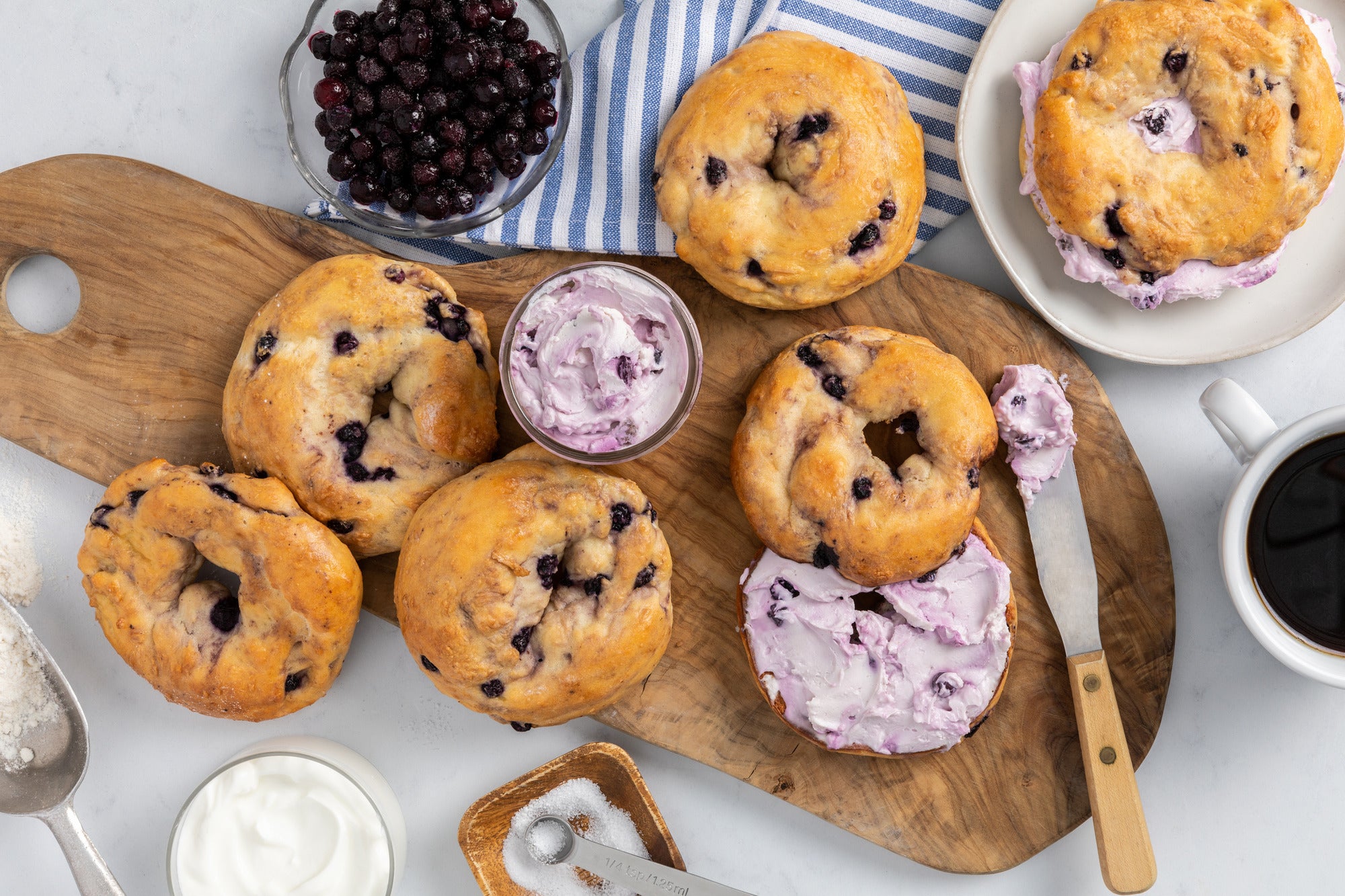 Wild Blueberry Yogurt Bagels Recipe | Wyman's