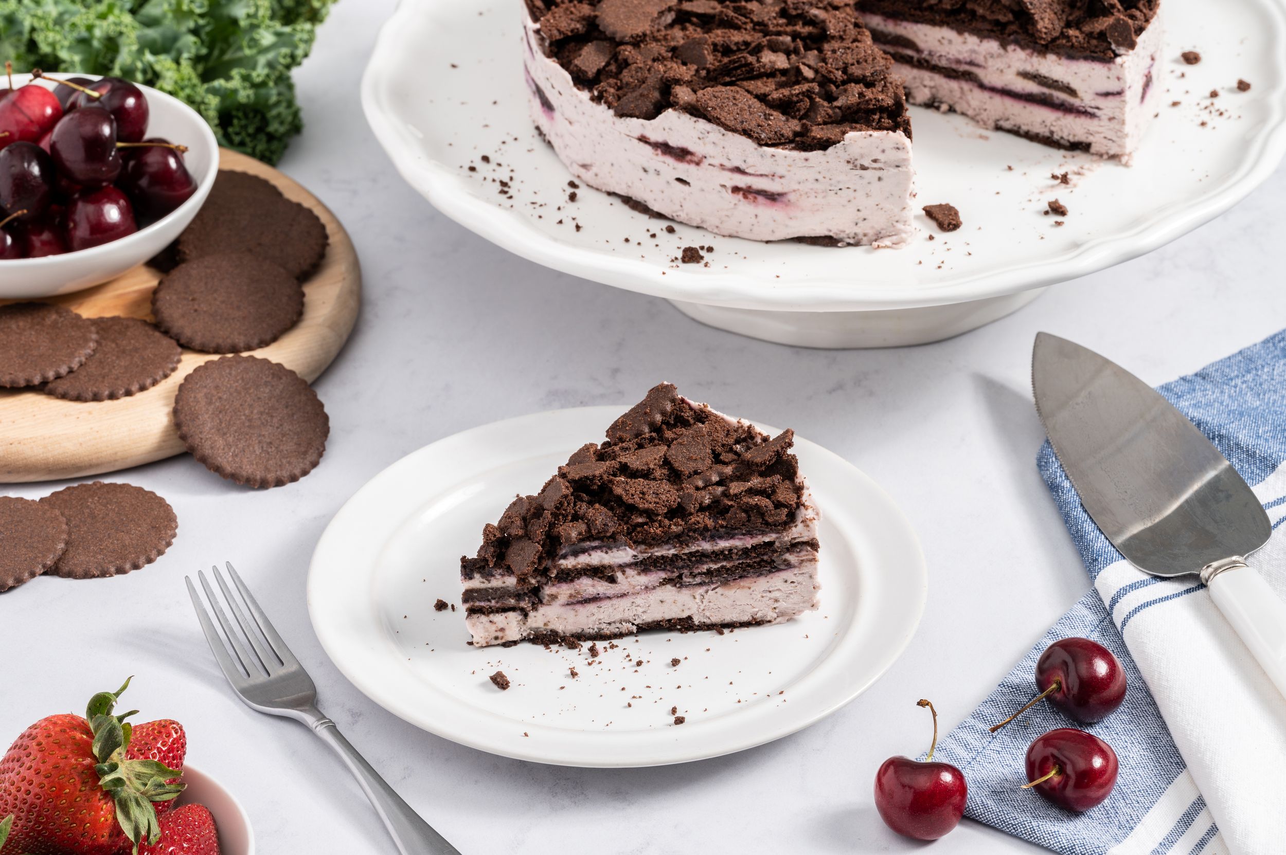 Cherry Berry Black Forest Icebox Cake