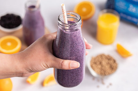 High-Fiber Wild Blueberry Breakfast In a Glass