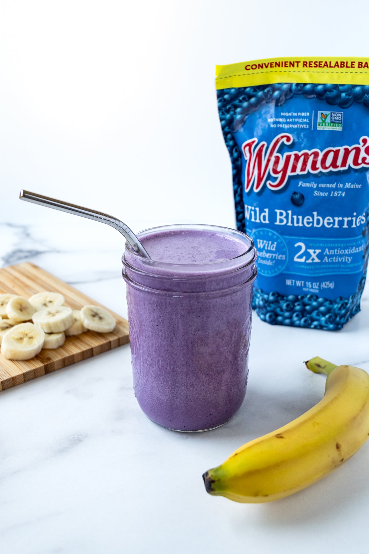 Protein-Packed Wild Blueberry-Tahini Recovery Smoothie