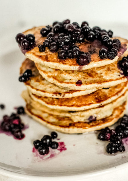 Wild Blueberry Lemon Blender Pancakes