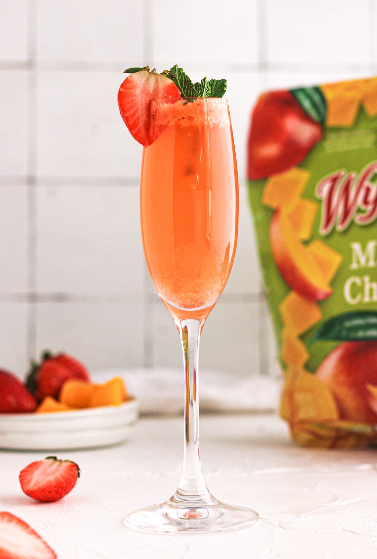 Mango Strawberry Bellini Recipe | Wyman's