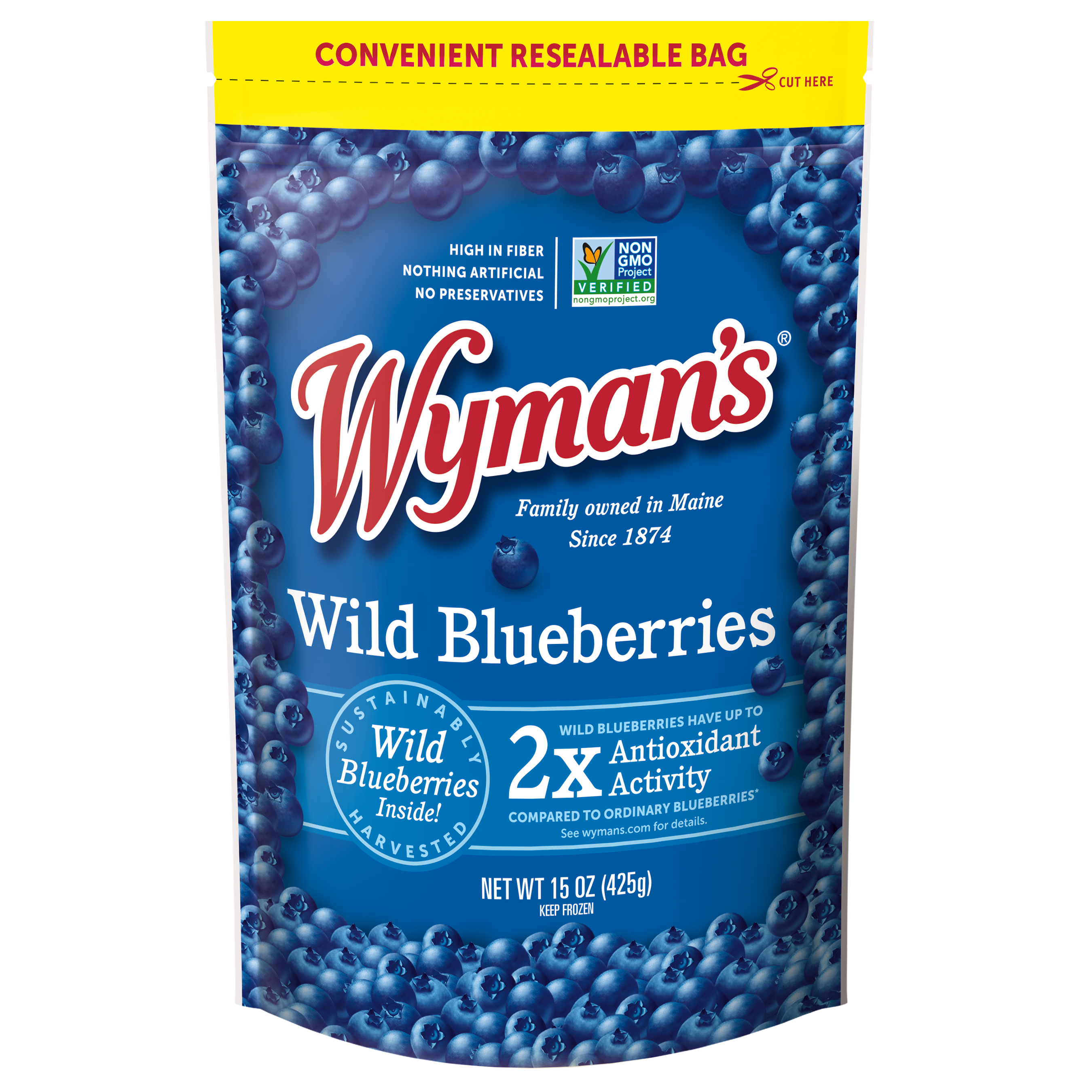Shop Wyman's Wild Blueberries in a bag.