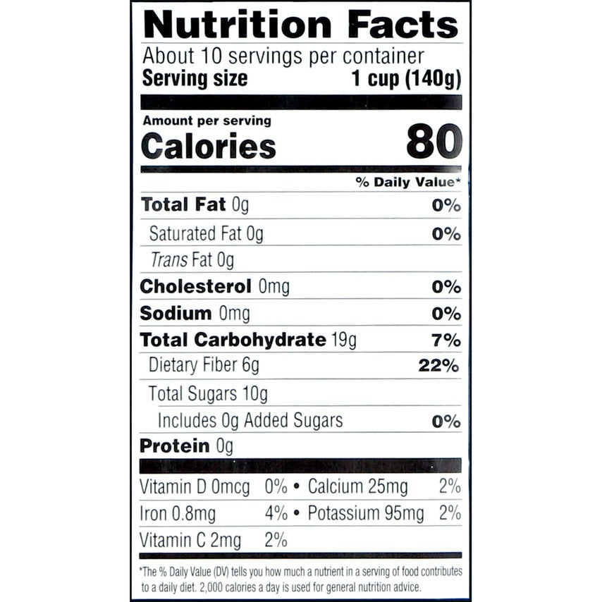 A nutrition label for a I Love Wild Blueberries Bundle with eco-friendly packaging from Shop Wyman's.