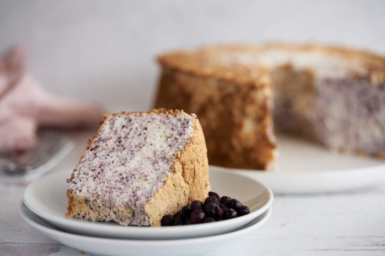 Wild Blueberry Angel Food Cake