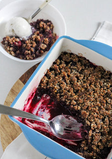Paleo Triple Berry Crumble (Gluten-Free, No-Added-Sugar)