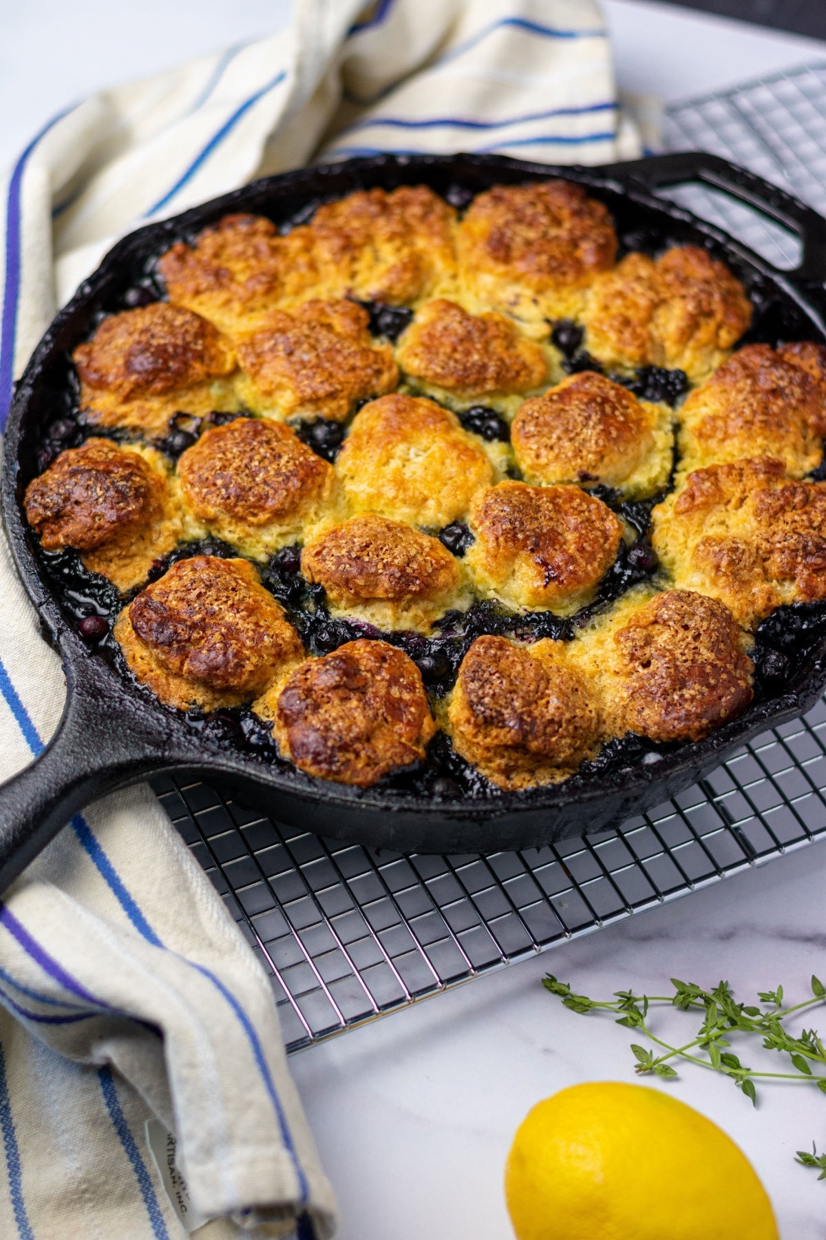 Wild Blueberry & Thyme Biscuit Cobbler