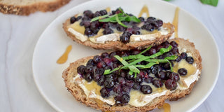 Open Face Wild Blueberry & Basil Grilled Cheese