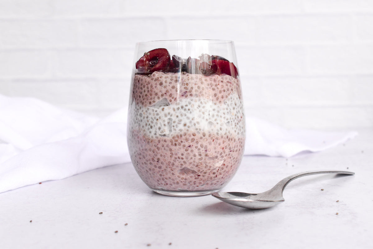 Overnight Tart Cherry Chia Pudding