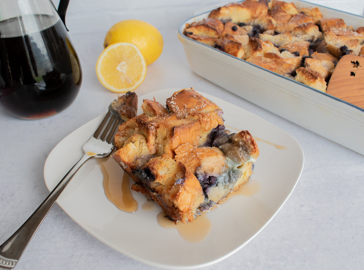 Baked Lemon Wild Blueberry French Toast