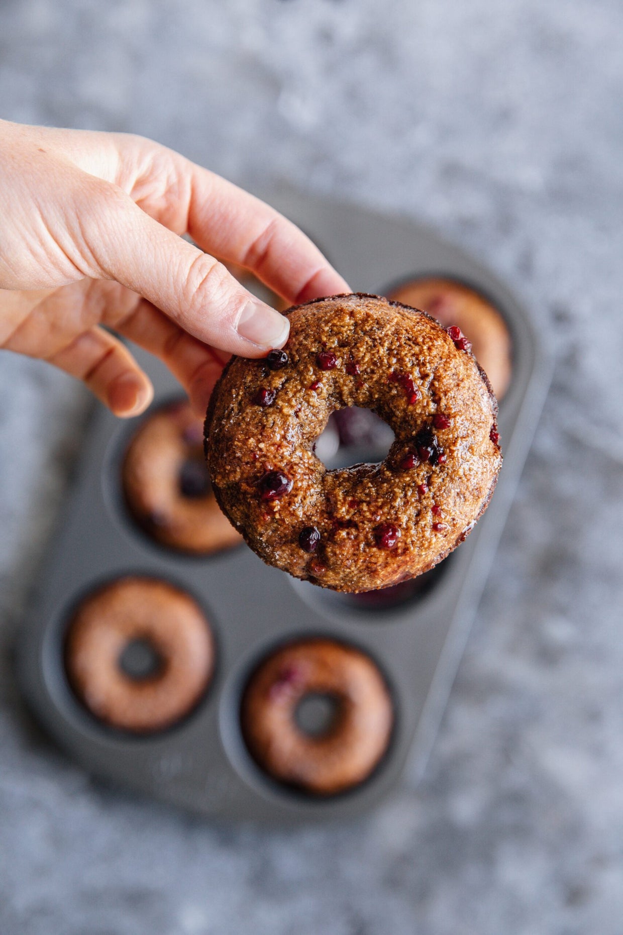 Triple Berry Glazed Gingerbread Donuts (Gluten Free)