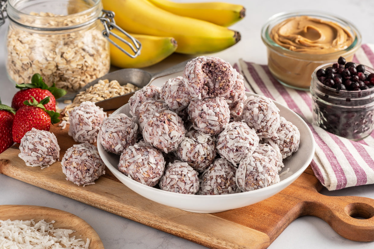 No-Bake Banana Berry Energy Balls