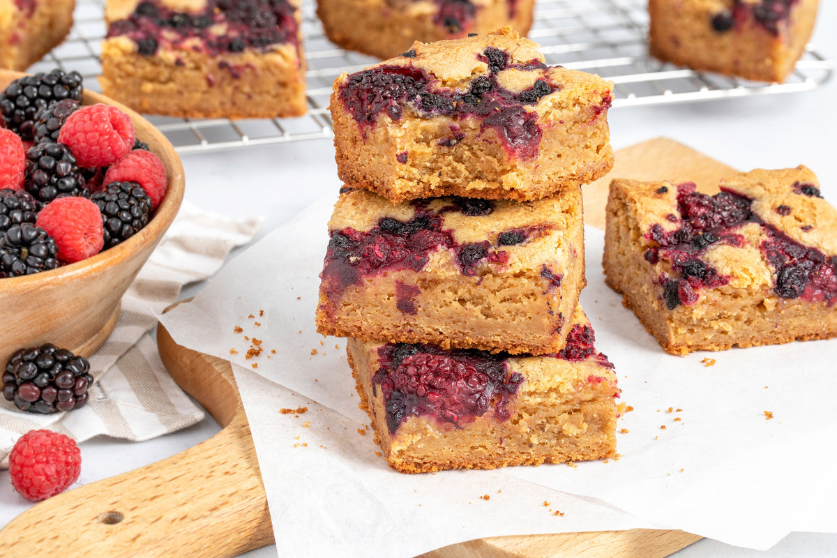 Triple Berry Brown Butter Blondies
