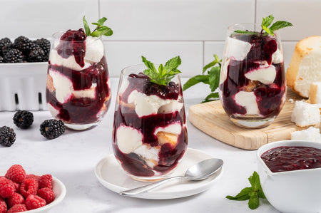 Triple Berry Angel Food Cake Trifles