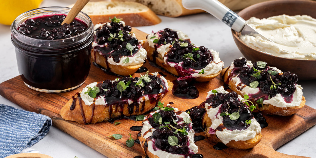 Wild Blueberry Goat Cheese Crostini