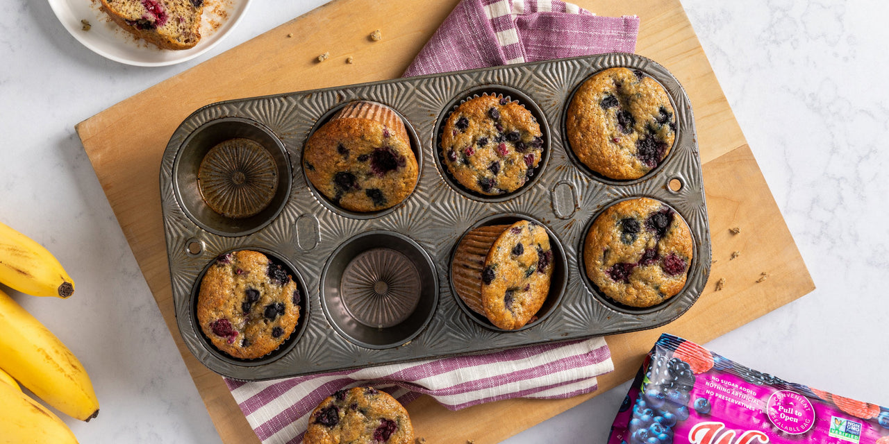 Berry Buttermilk Banana Muffins