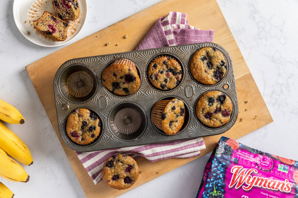 Berry Buttermilk Banana Muffins