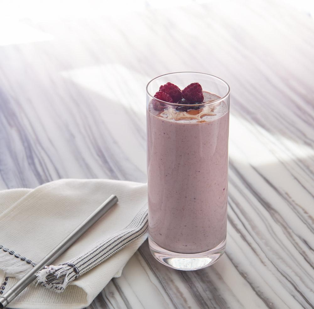 Peanut Butter and Berry Protein Power Smoothie