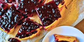 Quesada (Cantabrian Cheesecake) with Wild Blueberry Jam