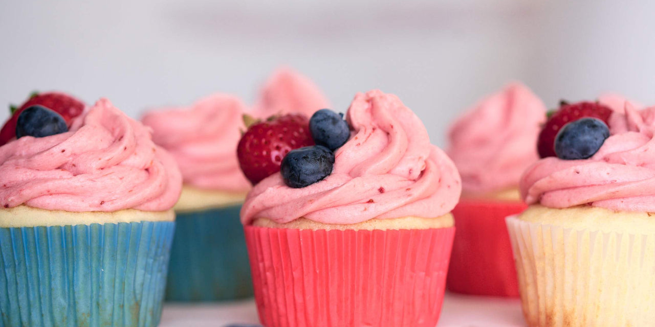 Red, White & Blueberry Cupcakes