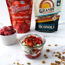Strawberry Parfaits with Dark Chocolate Coconola