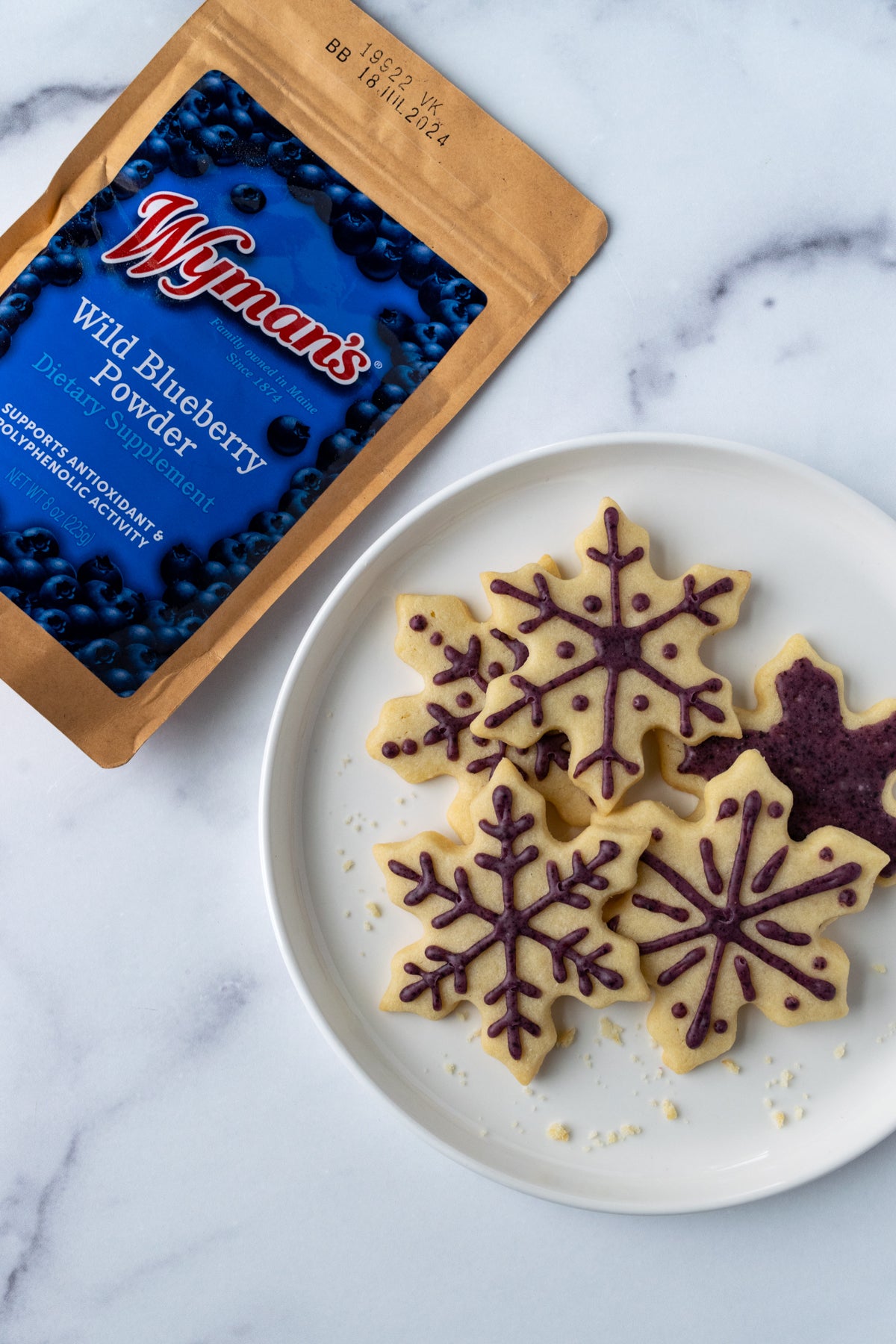 Sugar Cookies with Wild Blueberry Icing