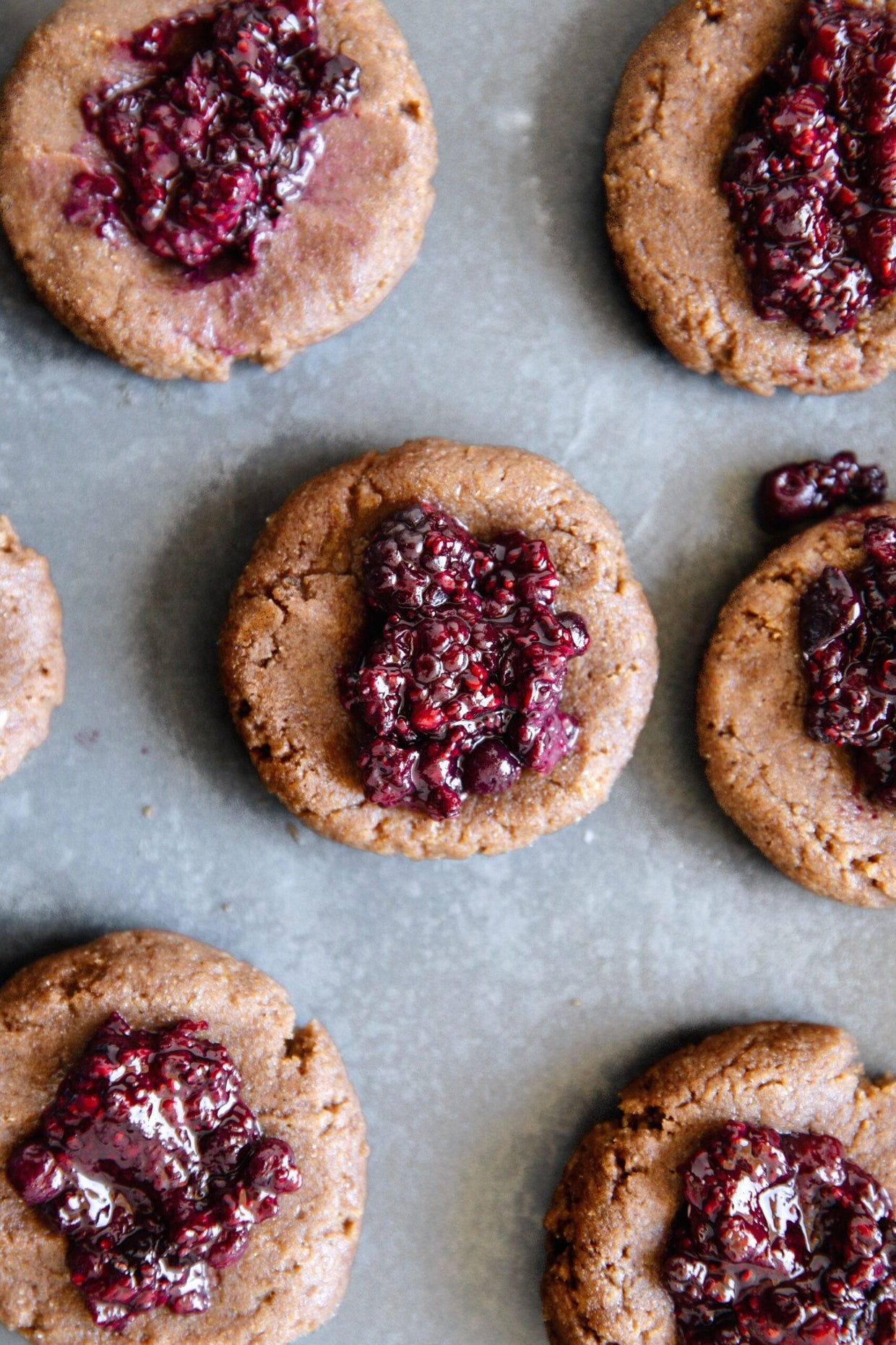 Triple Berry Thumbprint Cardamom Cookies