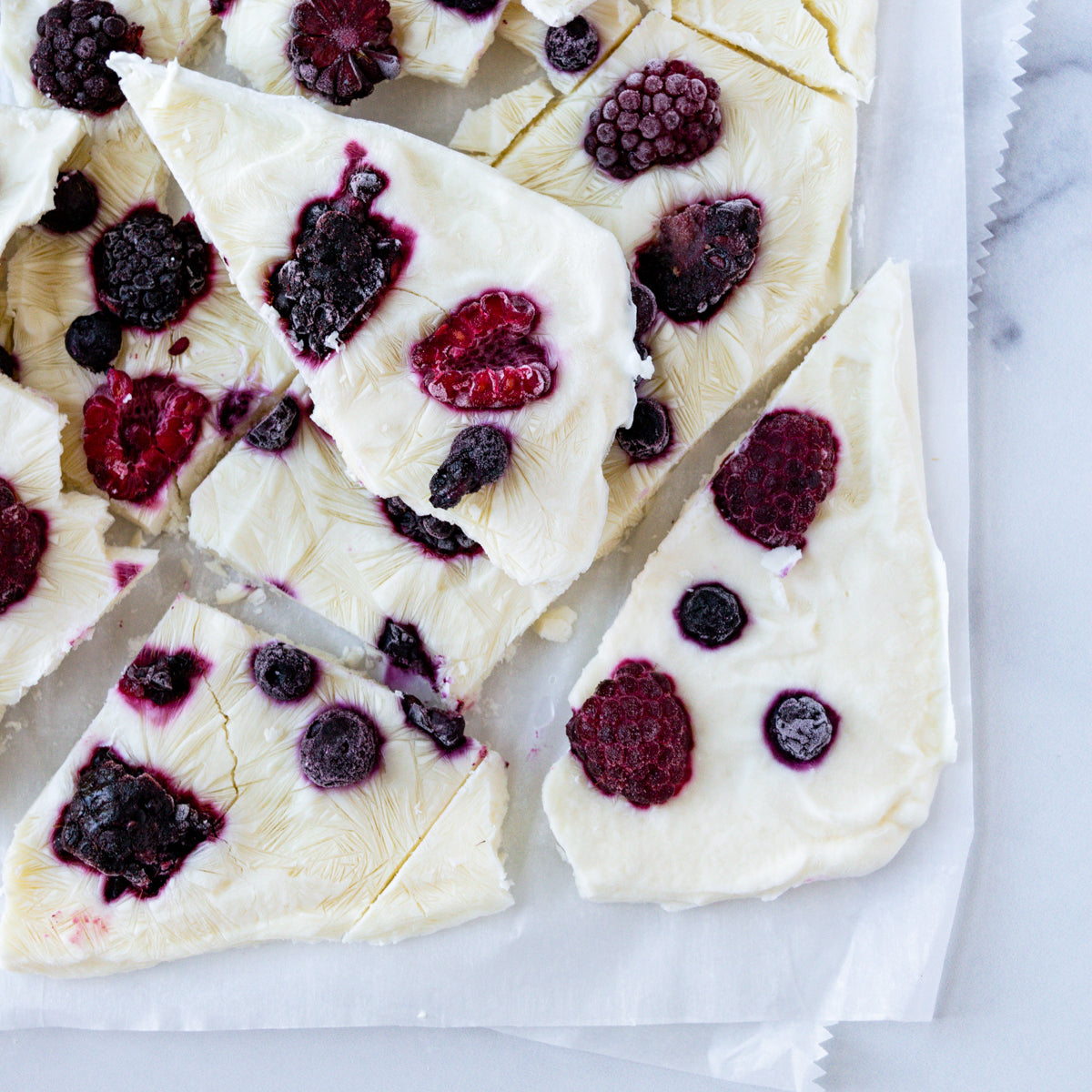 Triple Berry Frozen Yogurt Bark