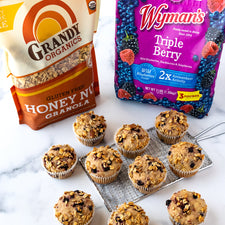 Triple Berry Granola Crunch Muffins