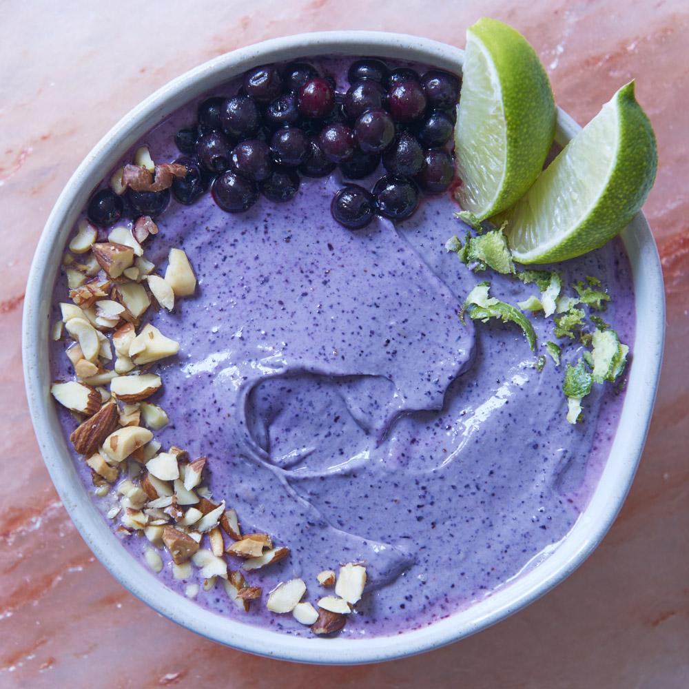 Wild Blueberry, Coconut & Lime Protein Smoothie Bowl