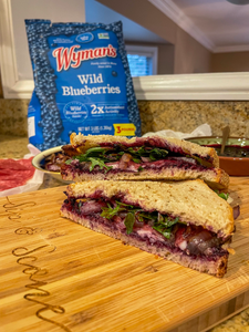 Wild Blueberry Jam, Salami, and Pecorino Panini