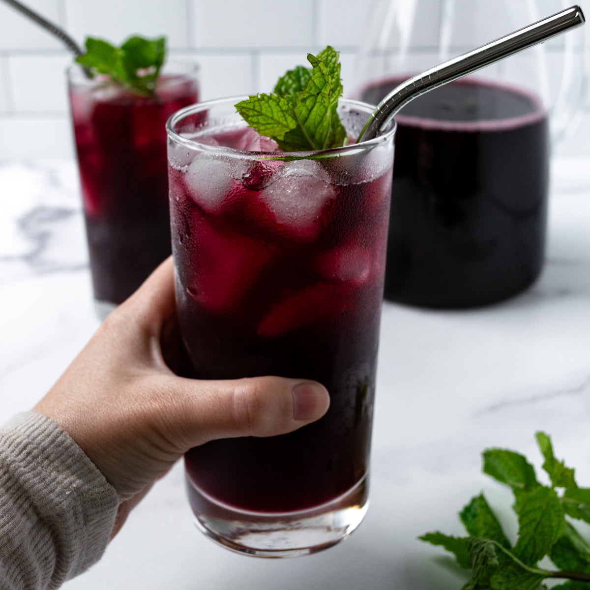 Crowd-Size Wild Blueberry Mint Iced Tea