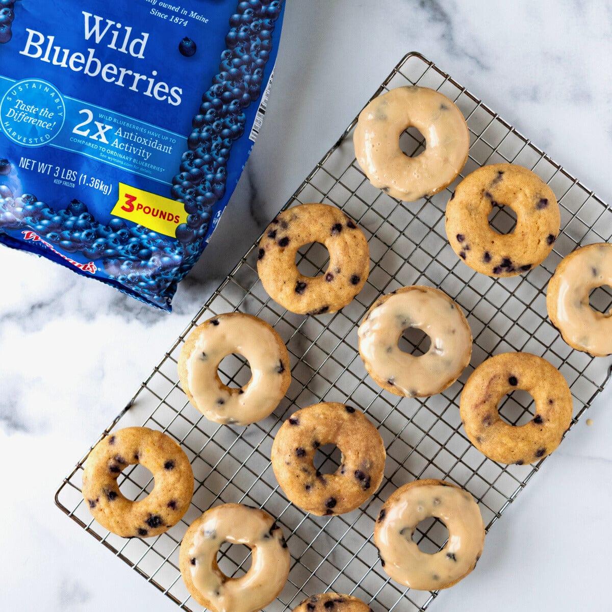 Maple Wild Blueberry Baked Donuts
