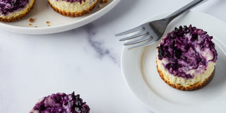 Wild Blueberry Swirl Mini Cheesecakes