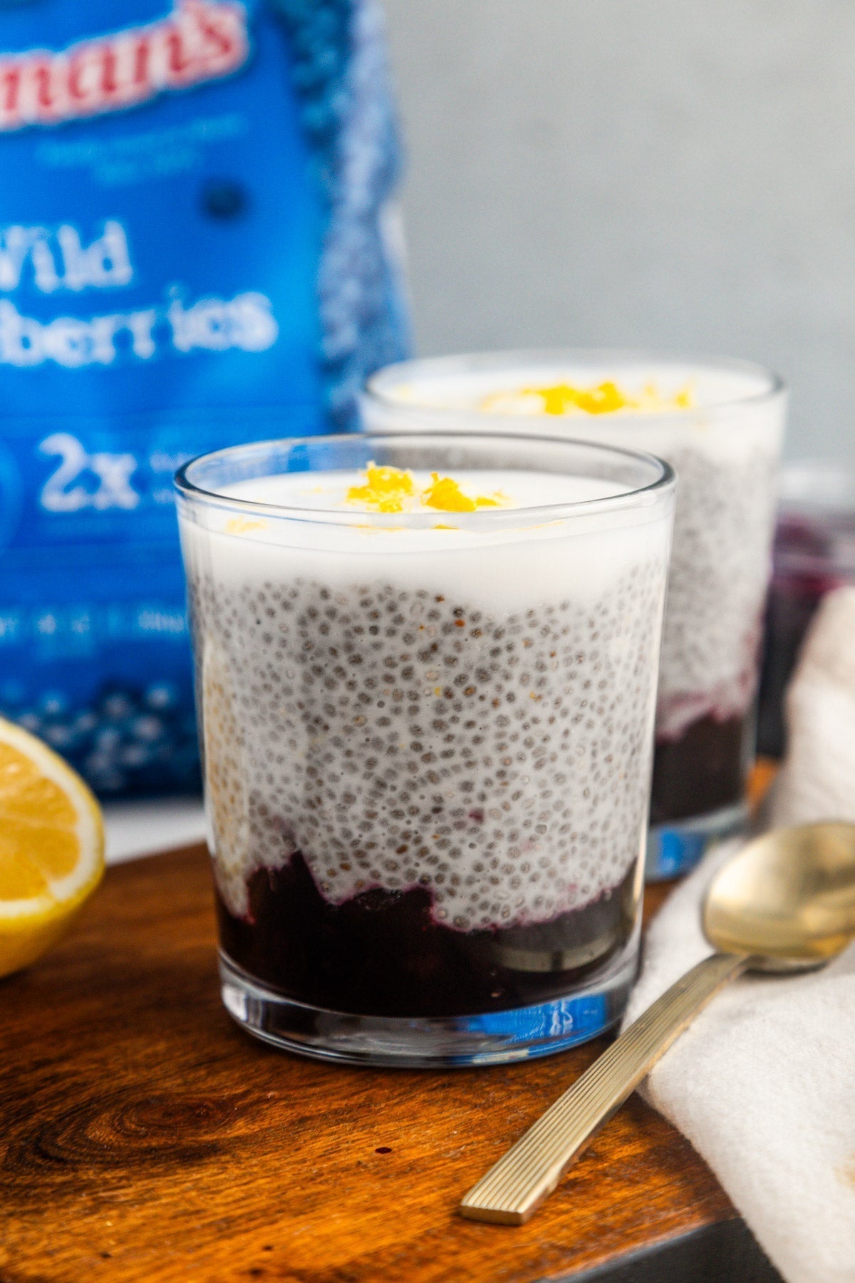 Lemon Chia Pudding with Wild Blueberry Compote
