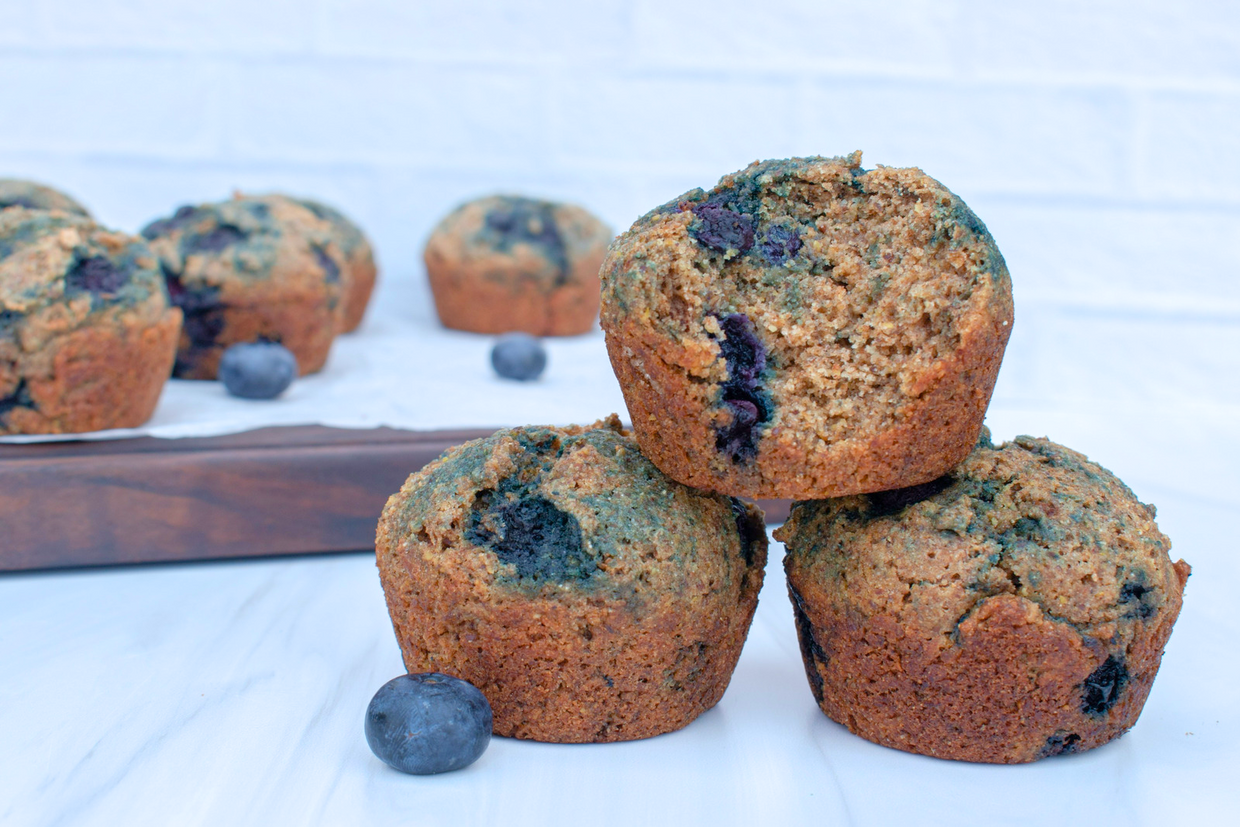 Healthy Wild Blueberry Muffins