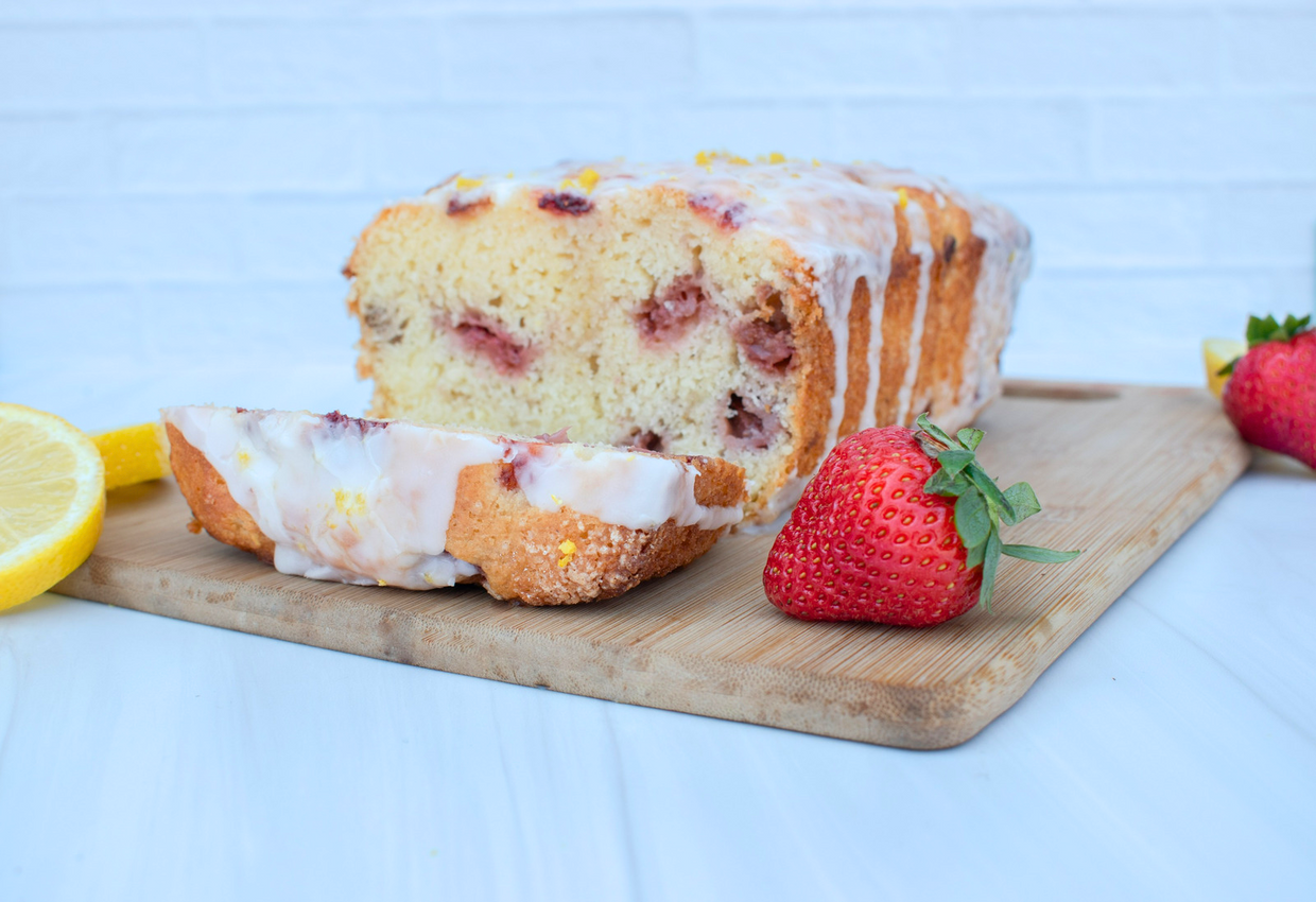 Lemon Strawberry Greek Yogurt Loaf