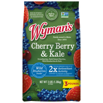 A bag of Wyman's Cherry Berry & Kale.