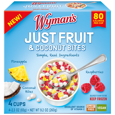 A box of Shop Wyman's Just Fruit - Coconut Bites with Pineapple.