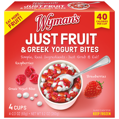 Wyman's Raspberry & Strawberry Just Fruit & Greek Yogurt Bites 