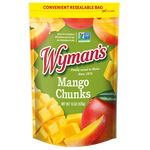 A bag of fresh-frozen Shop Wyman's Mango Chunks.