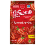 A bag of fresh-frozen Wyman's Strawberries.