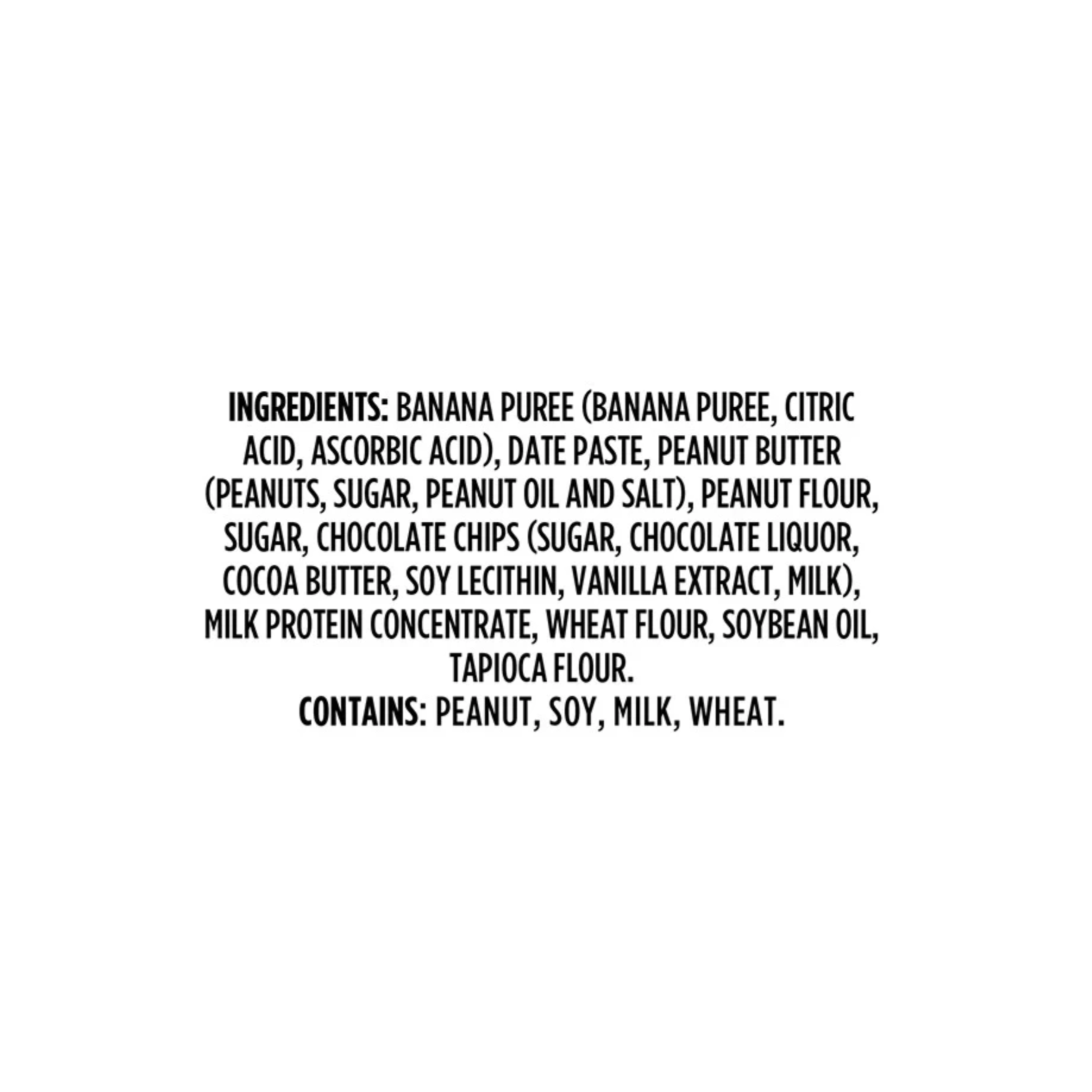Wyman's Fruit & Peanut Butter Poppers - Banana, Peanut Butter & Chocolate Chip Ingredients