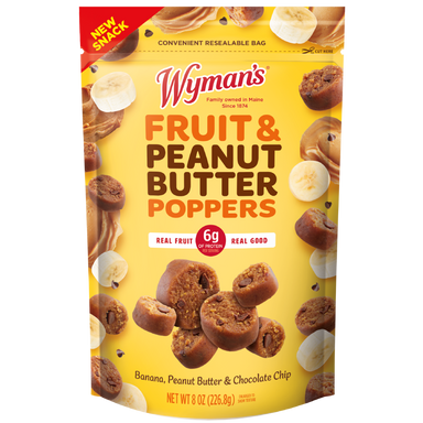 Wyman's Fruit & Peanut Butter Poppers - Banana, Peanut Butter & Chocolate Chip Package Front