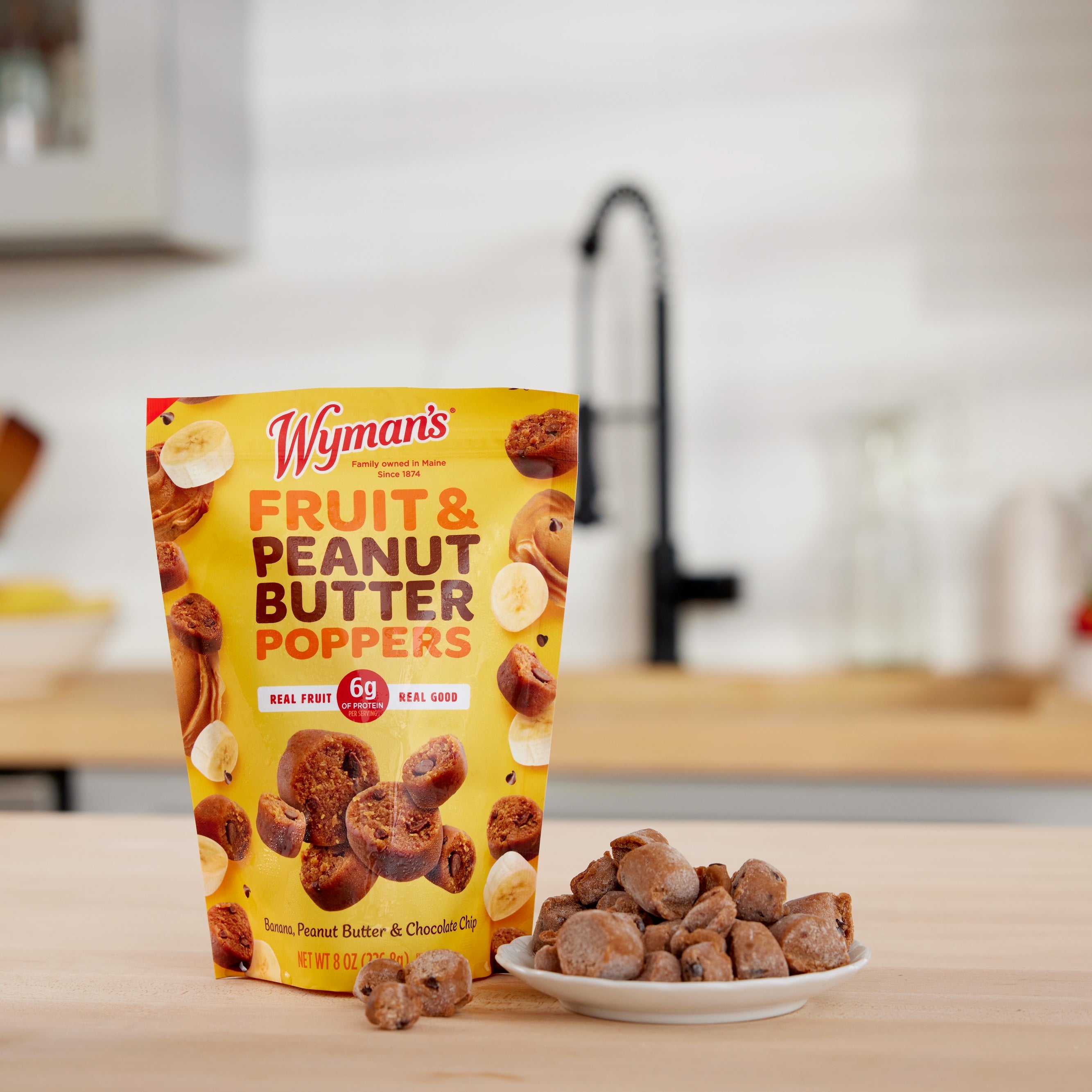 Wyman's Fruit & Peanut Butter Poppers - Banana, Peanut Butter & Chocolate Chip