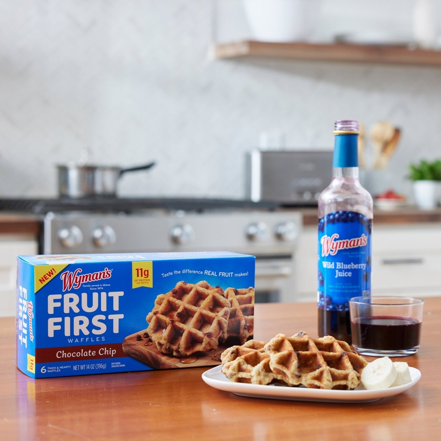 Wyman's Fruit First Chocolate Chip Waffles