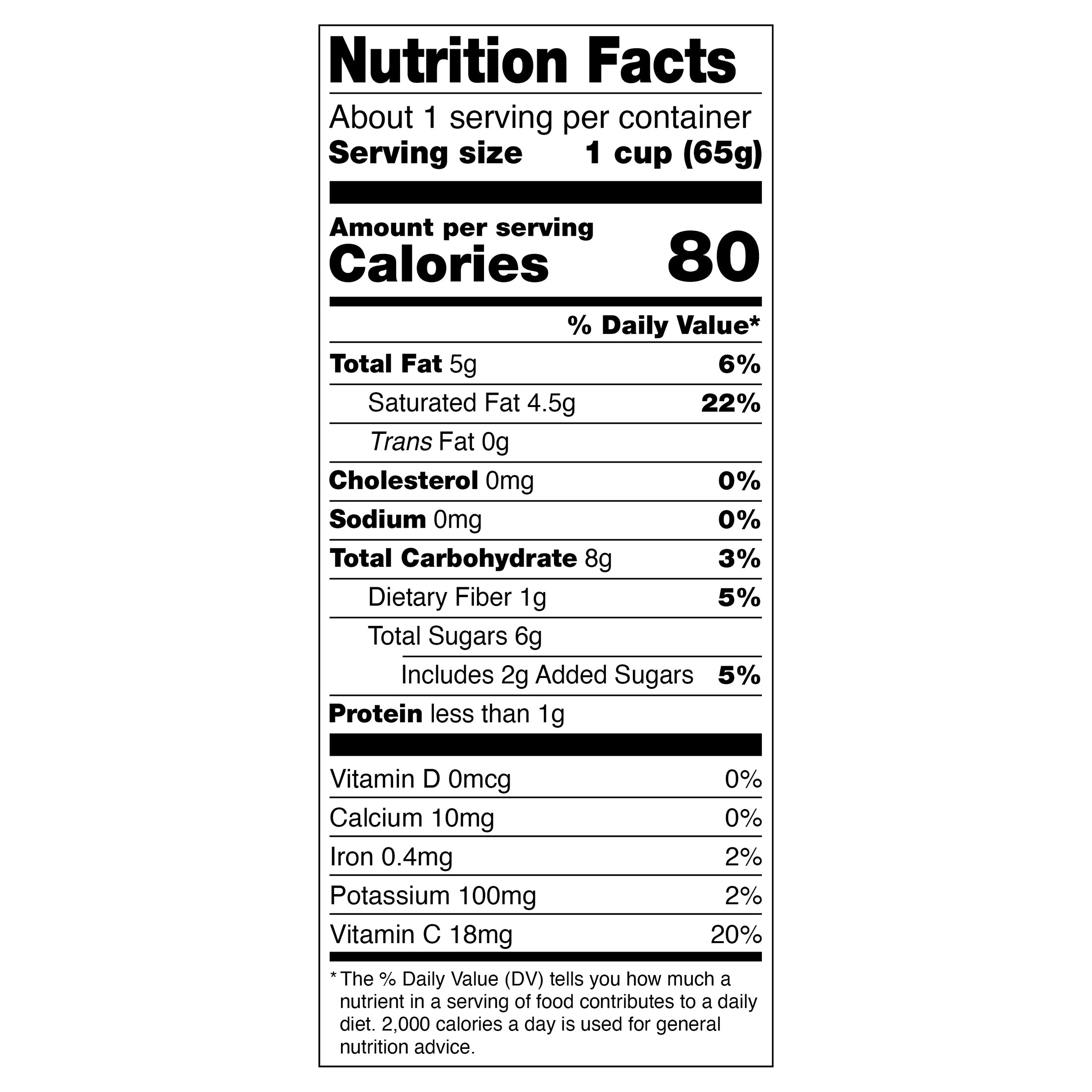 A nutrition label for Shop Wyman's Just Fruit Coconut Bites.