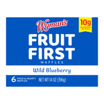 Wyman's Fruit First Wild Blueberry Waffles with 10g of protein per waffle