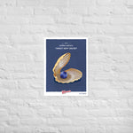 A Behold Mother Nature's Tiniest Kept Secret poster on a brick wall.
