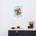 A Shop Wyman's In Season, Every Season Poster with a picture of a boy flying in the air.